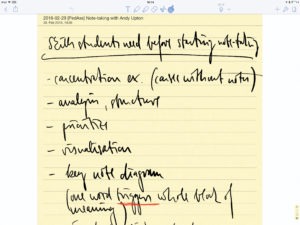 Figure 3: A screenshot of handwritten notes in the Notability app