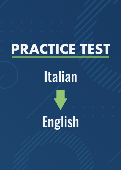 Italian to English Practice Test