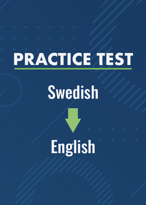 Swedish to English Practice Test