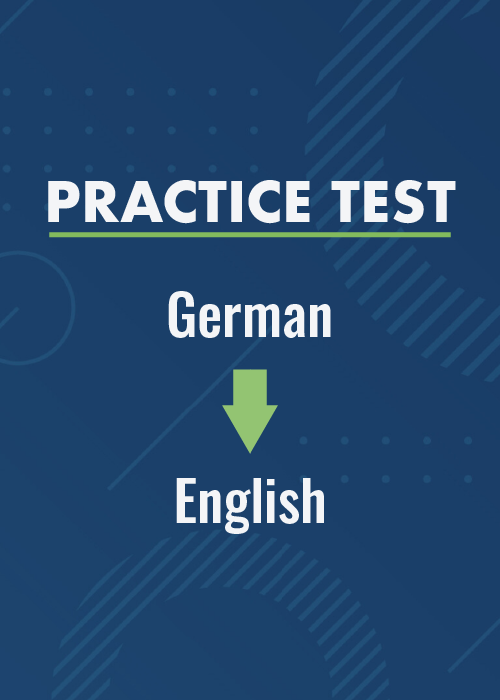 German to English Practice Test 