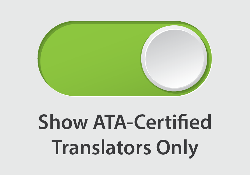 Search Toggle Used to Show ATA-Certified Translators Only